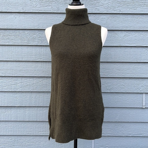 Cynthia Rowley Wool Blend Sleeveless Turtleneck Tunic Sweater - Picture 4 of 10